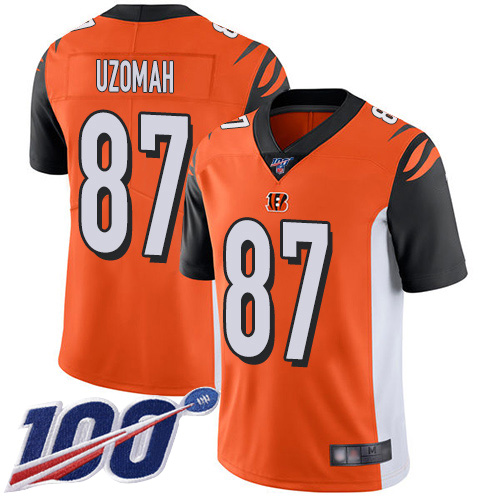 Cincinnati Bengals Limited Orange Men C J  Uzomah Alternate Jersey NFL Footballl #87 100th Season Vapor Untouchable